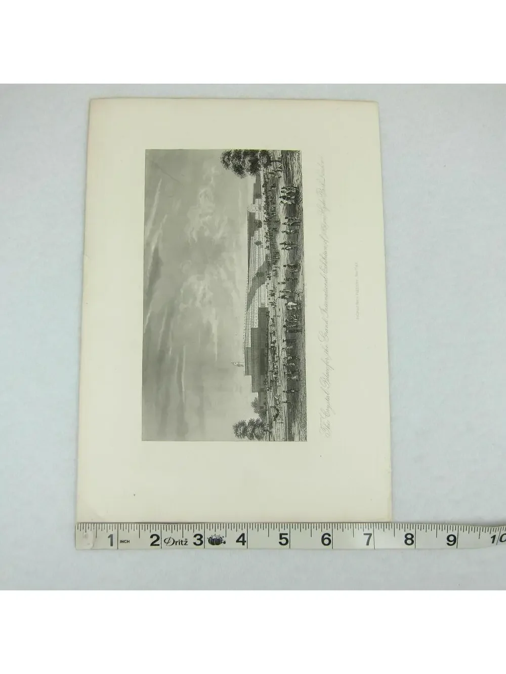 Antique 1851 Engraving Print Crystal Palace Grand International Exhibition RARE
